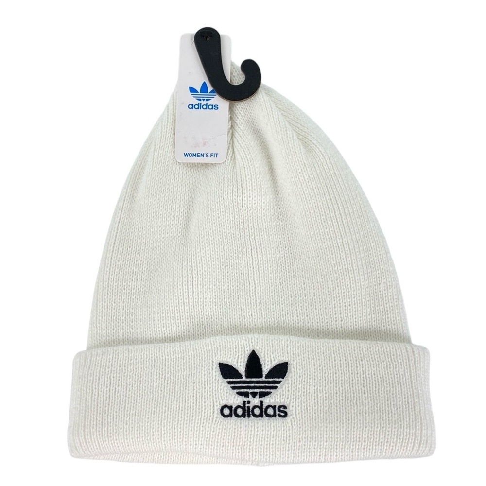 Adidas Originals Trefoil White Womens Fit Knit Beanie